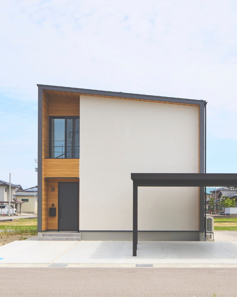 Q-et片流れ屋根外観