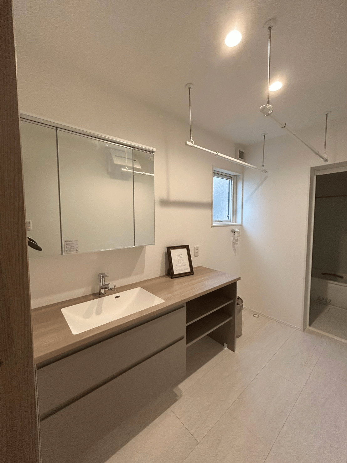 富山市町新WB工法モデルハウスの洗面化粧台